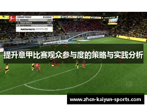 提升意甲比赛观众参与度的策略与实践分析