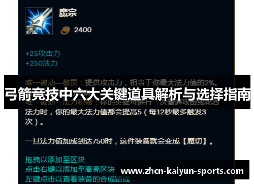 弓箭竞技中六大关键道具解析与选择指南